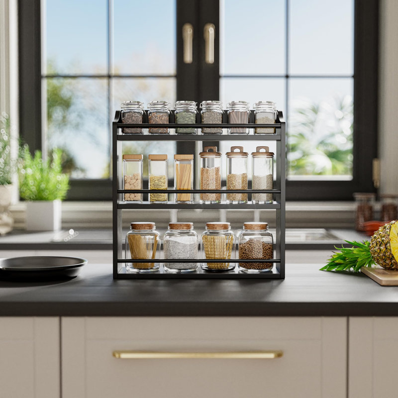 Stainless Steel Spice Rack, Black
