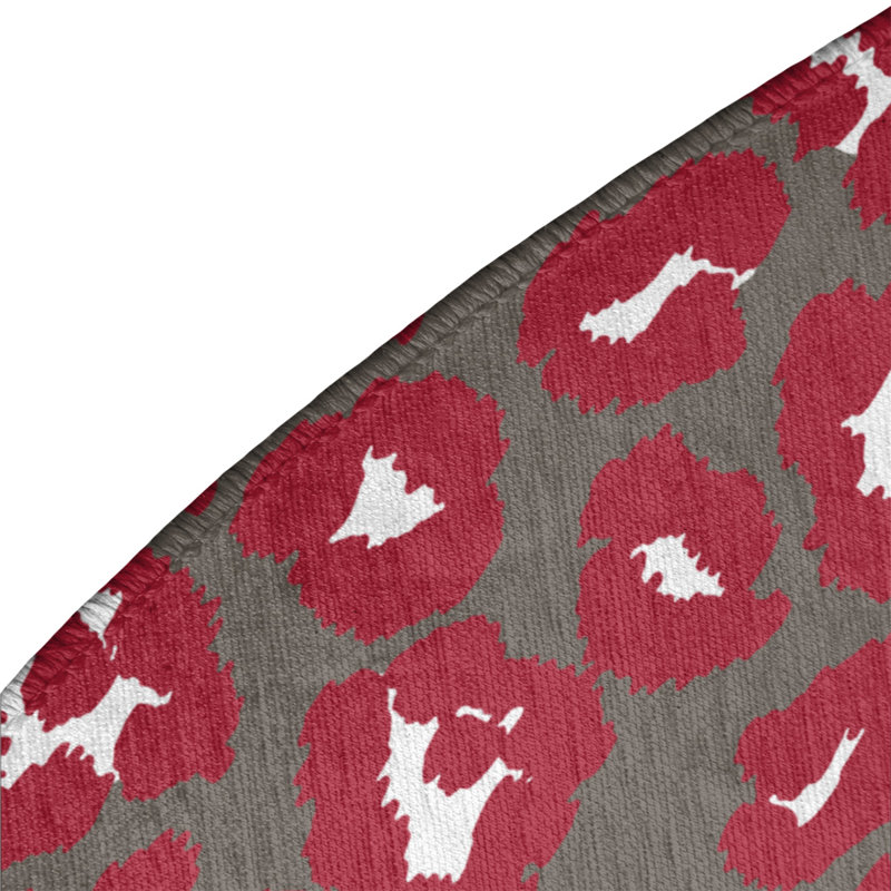 Animal Print Indoor Rug, Round 5'