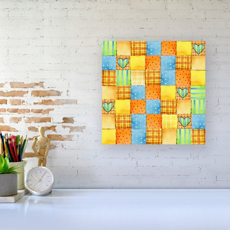 BABY WATERCOLOUR BLANKET PATTERN - Wrapped Canvas Print