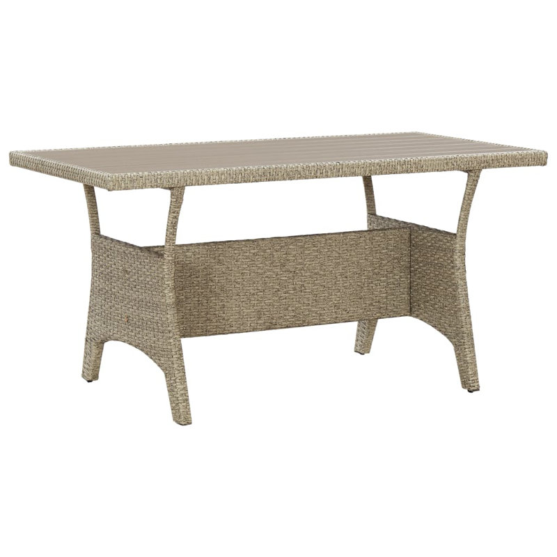 Evanston Rectangular Wicker Outdoor Dining Table, Grey, 70cm L x 66cm W x 66cm H