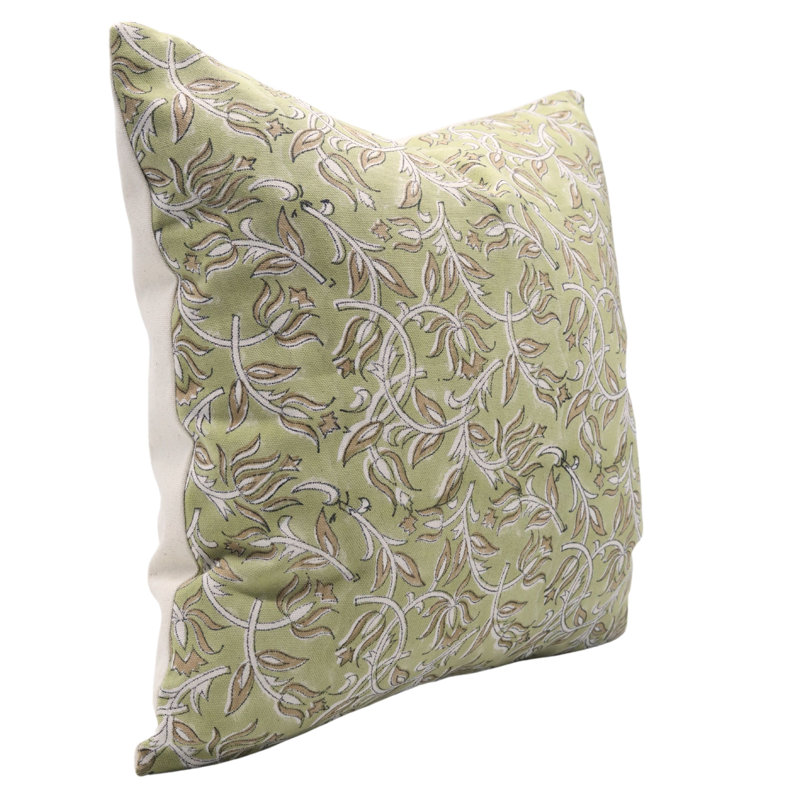 Housse de coussin réversible en coton Floral, Carré, H 14 po x l 14 po