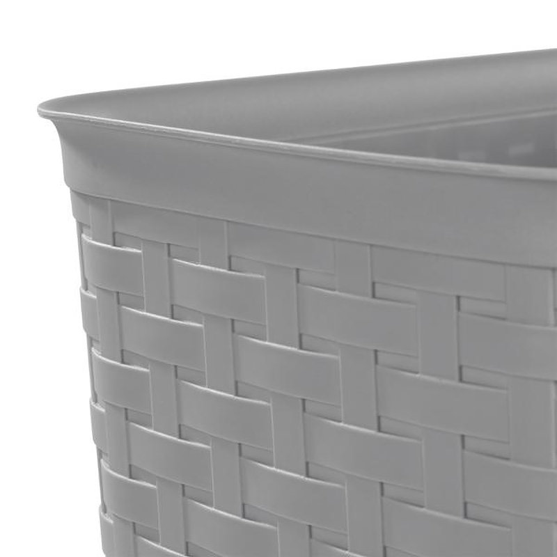Sterilite Weave Plastic Home/Office Wastebasket Trash Can, Gray, 15.5'' H x 9.25" W x 13.75" D