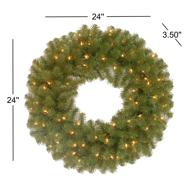 24 po Couronne d'épinette avec lumières claires North Valley