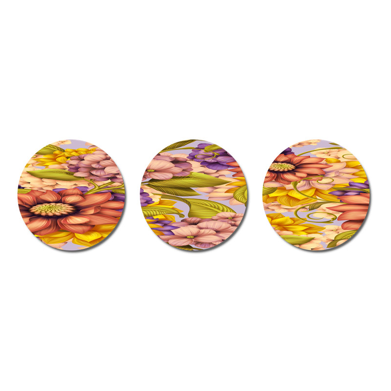 Ensemble de 3 décorations murales fleurs