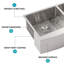 Évier de cuisine à double cuve (60/40) - Évier de cuisine à tablier frontal en acier inoxydable de calibre 16 avec deux cuves profondes de 10 po x 21 po x 10 po