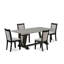 Cet ensemble de salle à manger 5 pièces comprend une table de salle à manger rectangulaire avec pieds en V et 4 chaises Parson revêtues de lin Shitake-1079895742-1079895733