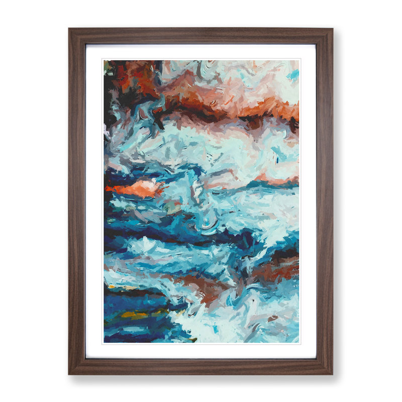 Dominant One Abstract - Single Picture Frame Print, 64cm H x 46cm W, Brown