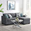 Canapé-lit modulaire rembourré gris Pacheco-723673768