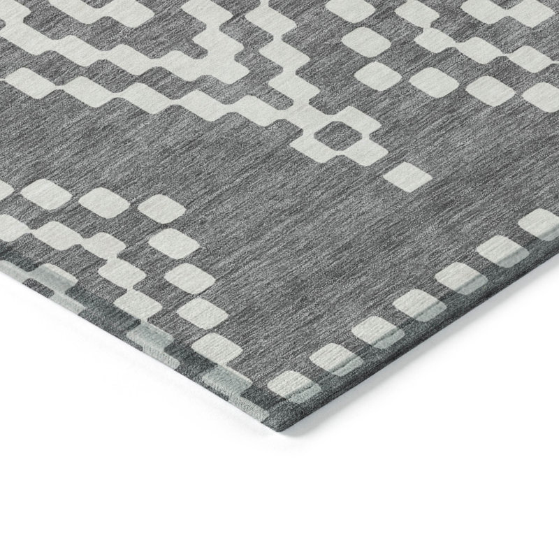 Malek Indoor/Outdoor Area Rug with Non-Slip Backing, Rectangle 5' x 7'6"