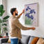 Blue Irises with Seal Japandi - Wrapped Canvas-1542707762-1542707716