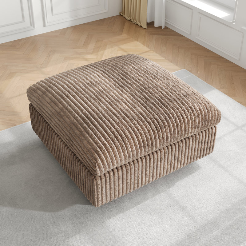 Upholstered Sectional Sofa Ottoman, Brown