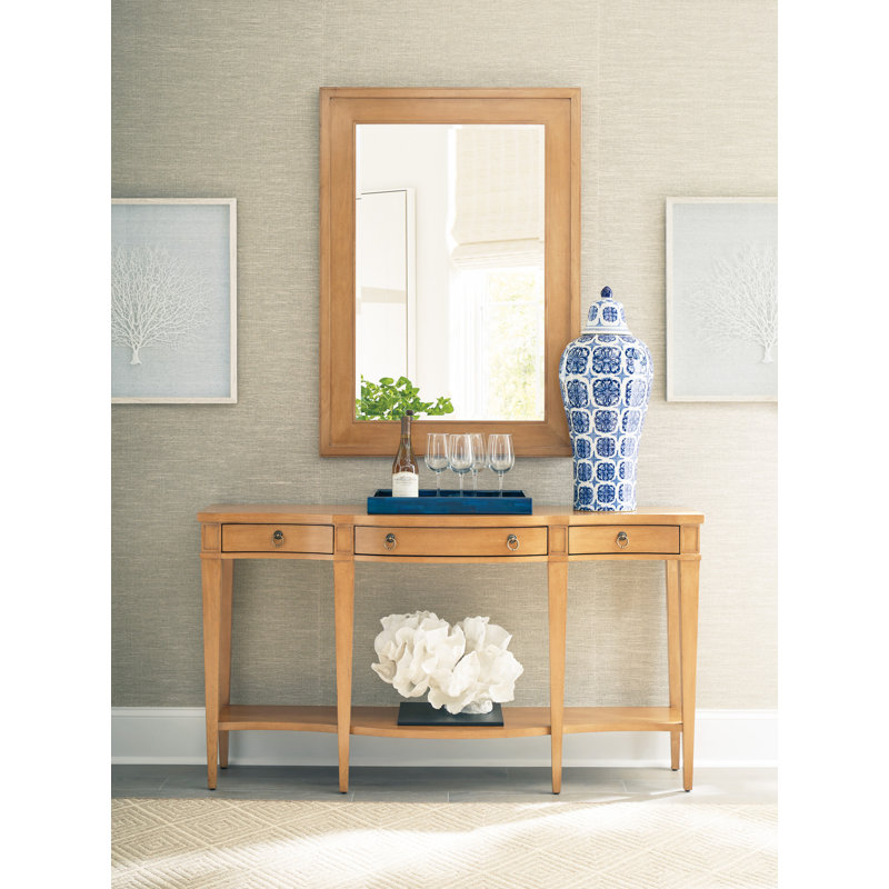 Laguna Mid-Century Modern Bowfront Brown Sideboard with 3 Drawers