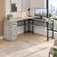 Bureau d'angle réversible de 150 cm (59,1 po) avec tiroir à dossiers suspendus et tablettes de rangement-2082890521