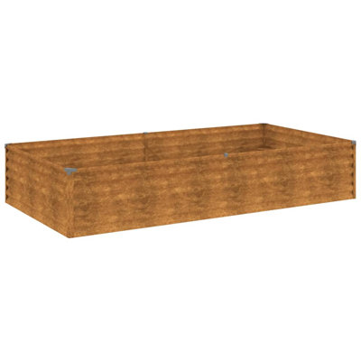 vidaXL Planter Stand Outdoor Raised Garden Bed for Vegetables Corten Steel