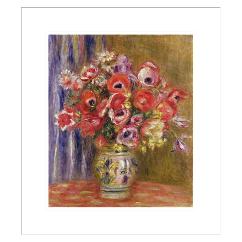 «Vase of Tulips and Anemones» par Pierre-Auguste Renoir, impression giclée encadrée, H 20,09 po x l 17,75 po