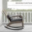 Chaise berçante grise avec dossier haut, coussin et coussin, pour le jardin, le patio, le balcon, le porche, le coussin de siège extérieur - Balcon