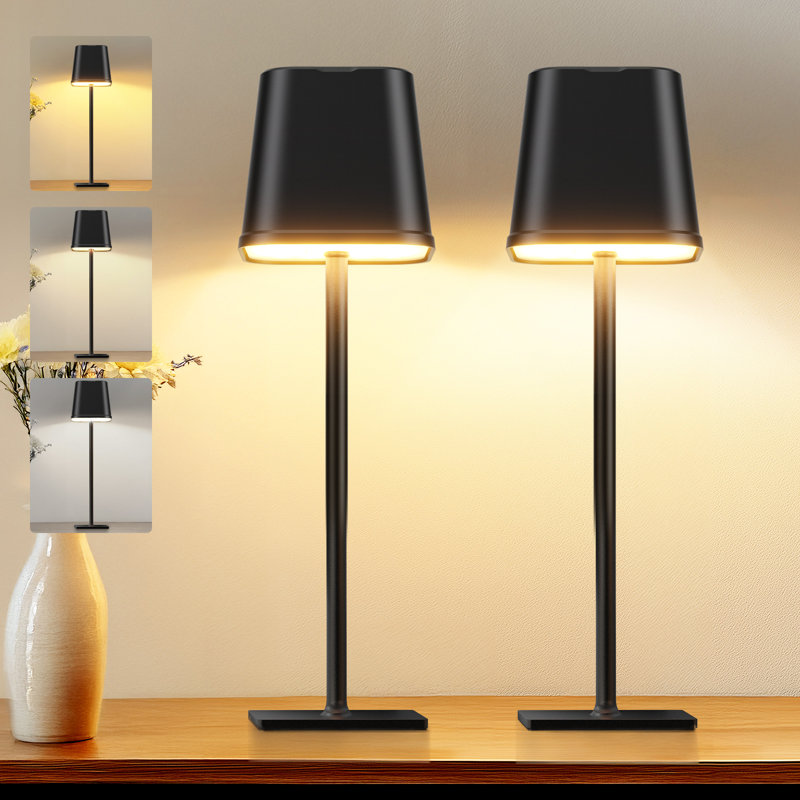 Cordless Table Lamp, 3 Color Stepless Dimming, Outdoor Led Lamps, For Dining Room