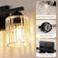 Luminaires de salle de bain 19 pouces, lumières de meuble-lavabo modernes 3 lumières noir brossé