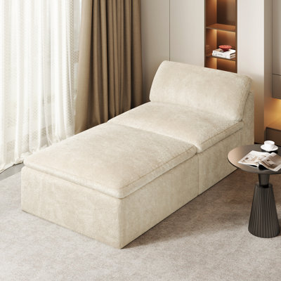Modern Oversize 111"Chenille  Sofa With Ottoman
