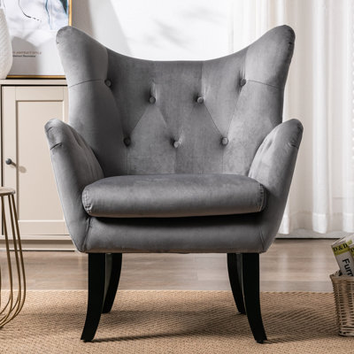 Neuman Velvet Wingback Chair