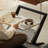Modern Wood & Metal End Table with Tempered Glass Top, Minimalist Open Frame Side Table for Living Room, Bedroom, Balcony-436356474
