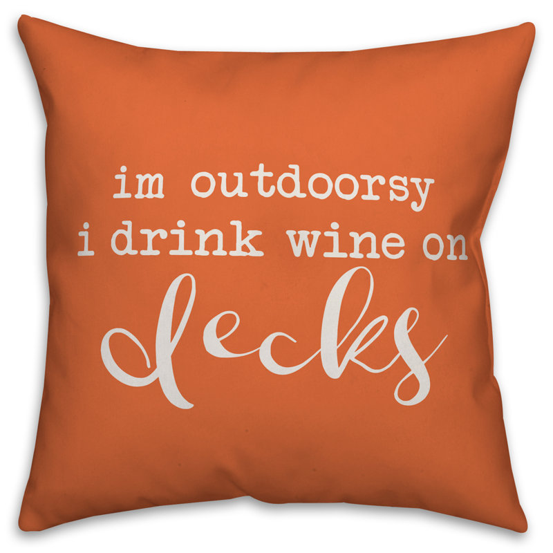 Outdoor Throw Pillow, 20" x 20", Orange