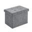 Pouf de rangement pliable en lin de 41,4 cm avec couvercle à plateau réversible pour salon-1994081460