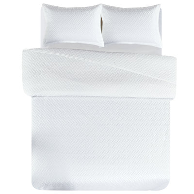 Ensemble de couvre-lit réversible à piqûre Pinsonic Siyana