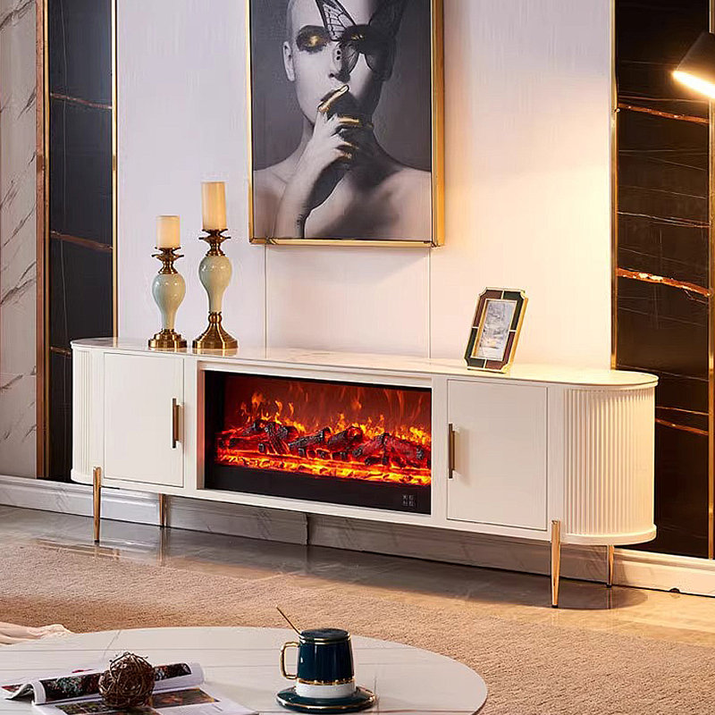 Modern simulation electronic fireplace TV stand