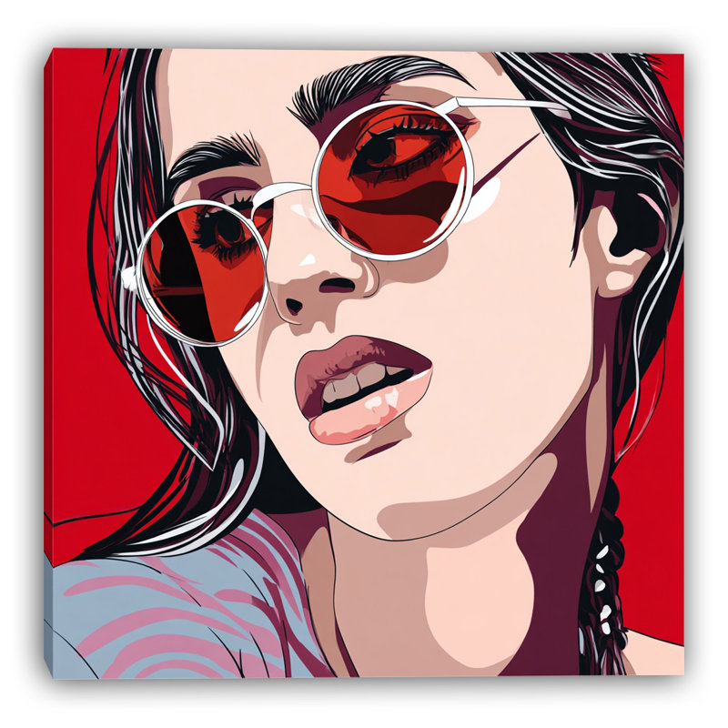 Red Lens Attitude Wrapped Canvas Wall Art, 30"W x 30"H x 1.5"D