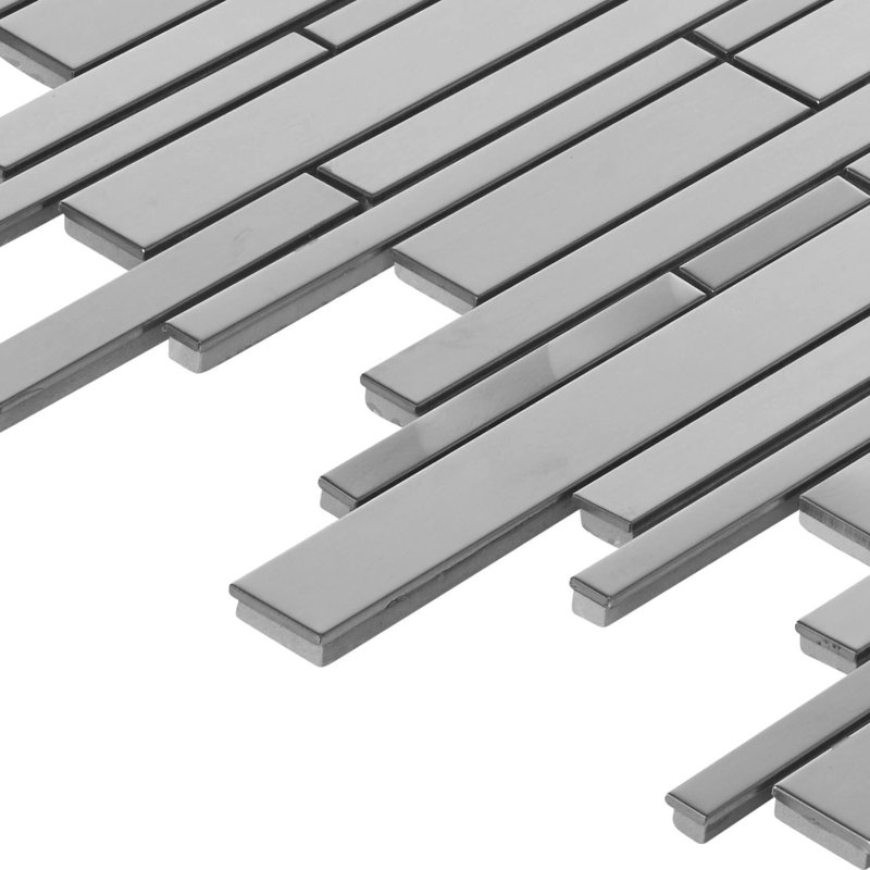 Industrial Stainless Steel Swirl Linear Mosaic Sheet Tile By Modket