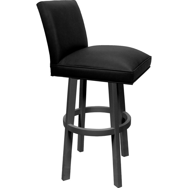 Swivel Wood Stool, Black Seat/Gray Base, Counter Stool (26” Seat Height)