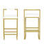 Moderne 2 tabourets de bar d'intérieur avec stabilité de glissement, sièges en velours dans des bases blanc crème et dorées pour la cuisine ou la salle à manger Gold 2, travail de divertissement à la maison confortable-591165420-591165422