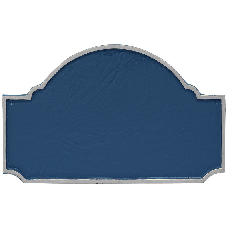 Plaque d'adresse murale standard 1 ligne Fitzgerald, Bleu de mer / Argent, Oui