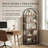 71" Arched Bookcase, 5-Tier Industrial Bookshelf with Metal Frame, Tall Storage Display Shelf for Living Room, Bedroom, Home Office-2099020056