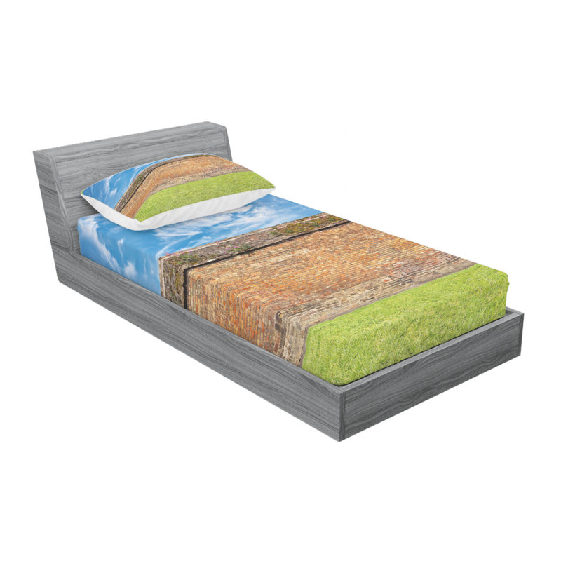 Ensemble de draps de landmark achitecture à champ mural, Taie d'oreiller pour lit simple TG