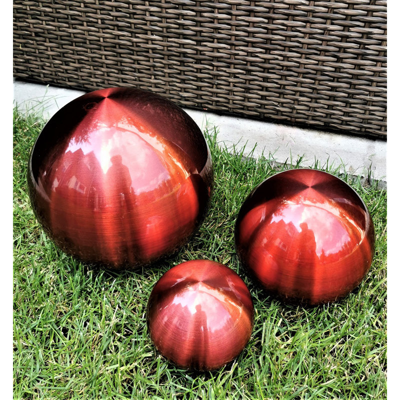 Challie Stainless Steel Gazing Ball, 20cm H x 35cm W x 30cm D