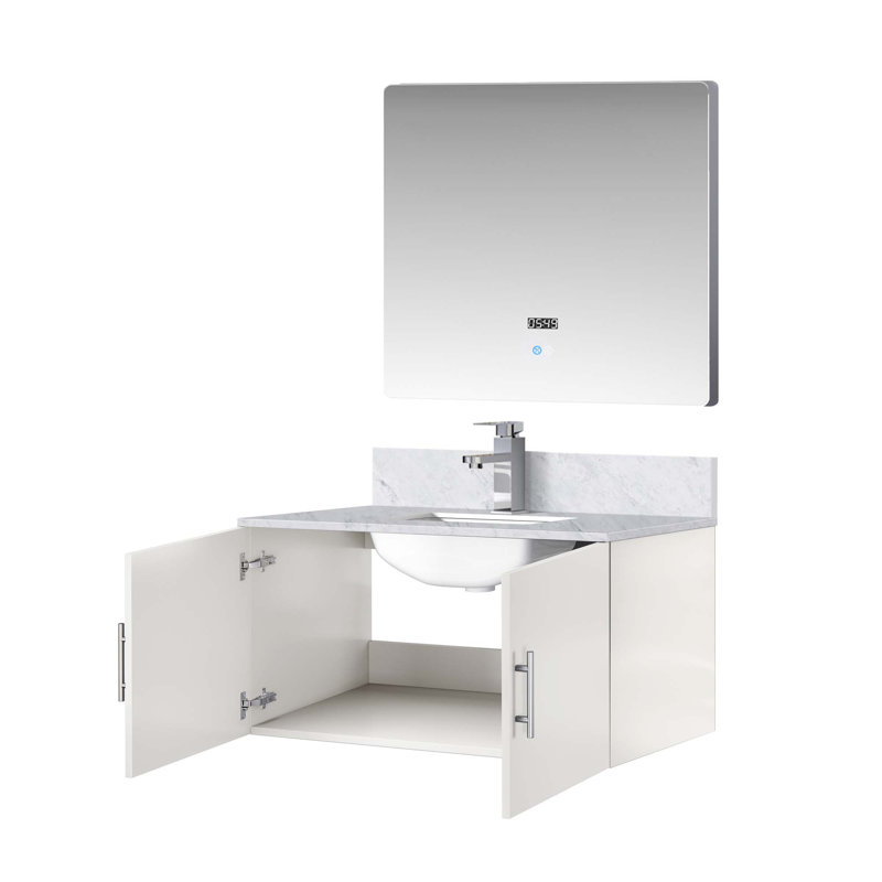 Bath Vanity With Faucet Set And LED Mirror