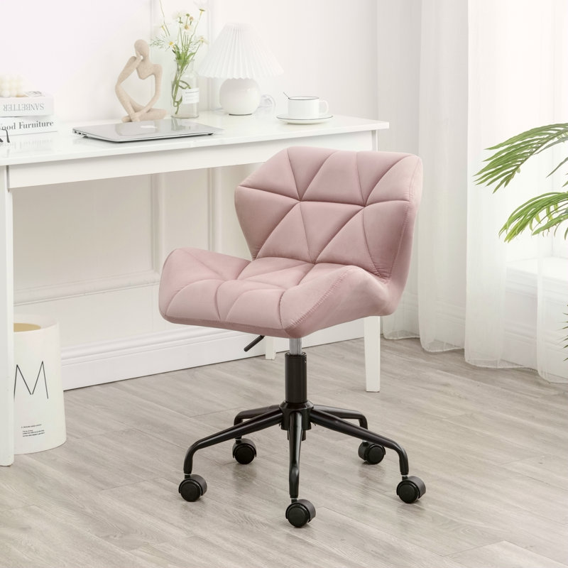 Chaise de bureau pivotante et capitonnée, Mauve