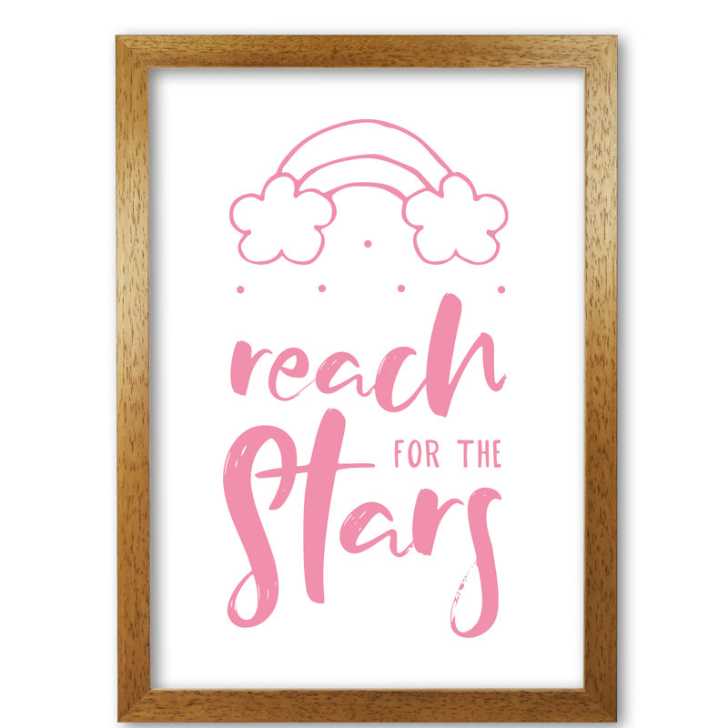 Reach For The Stars - Print, 85 cm H x 60 cm W x 5 cm D, Honey Oak Frame
