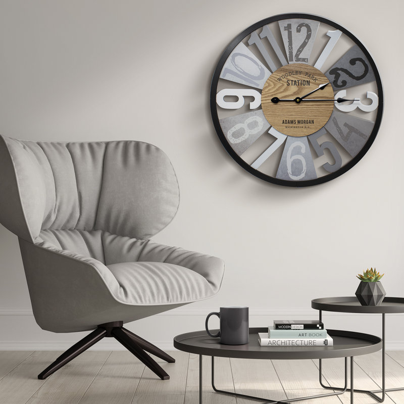 Sorbus 24" Decorative Modern Rustic Round Analog Wall Clock
