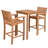 Teak Wood Bar Set Including Square Bistro Bar Table And Abacho Barstools With Arms-109480996-109480995