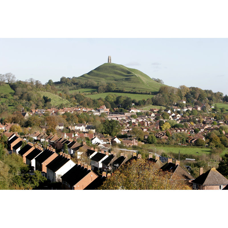 Glastonbury Town by Woolfenden - Wrapped Canvas Print, 30cm H x 46cm W