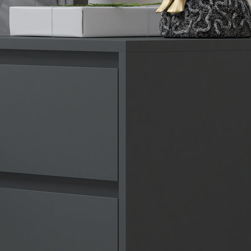 Aanika 45cm W Manufactured Wood Bedside Table, Grey