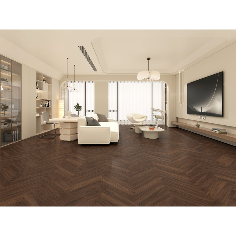 Herringbone SPC Flooring, Rich Walnut