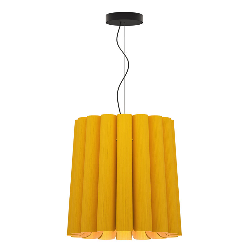 Luminaire suspendu simple noir à 1 lumière Renata, Jaune