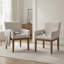 Ensemble de 2 fauteuils de salle à manger de style campagne moderne rembourrés gris et brun