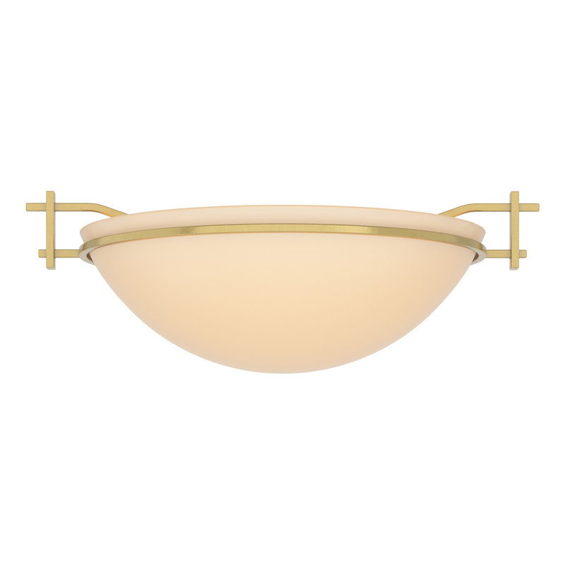 Moonband Semi Flush Mount, Sand, Modern Brass, 4.5" H x 11.4" W x 11.4" D