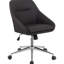 Fauteuil de bureau réglable brun avec siège rembourré, roulettes lisses, largeur de 25,5 po, idéal pour une chaise de travail à domicile, siège moelleux et mobilité facile
