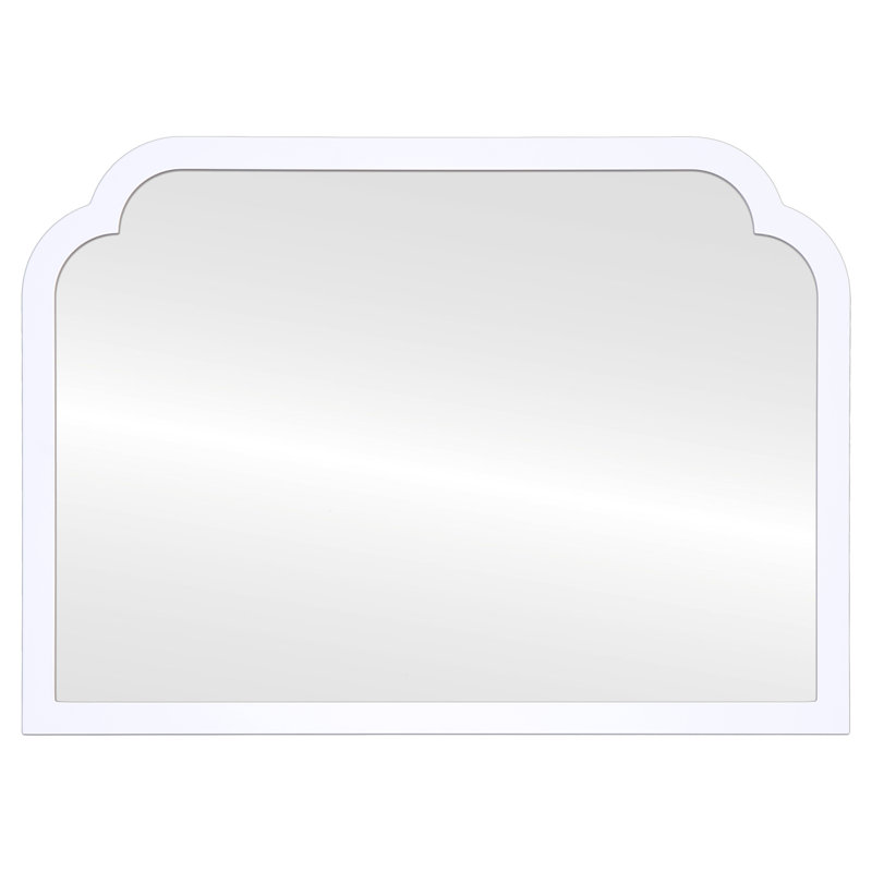 Miroir de cheminée encadré, Lin blanc